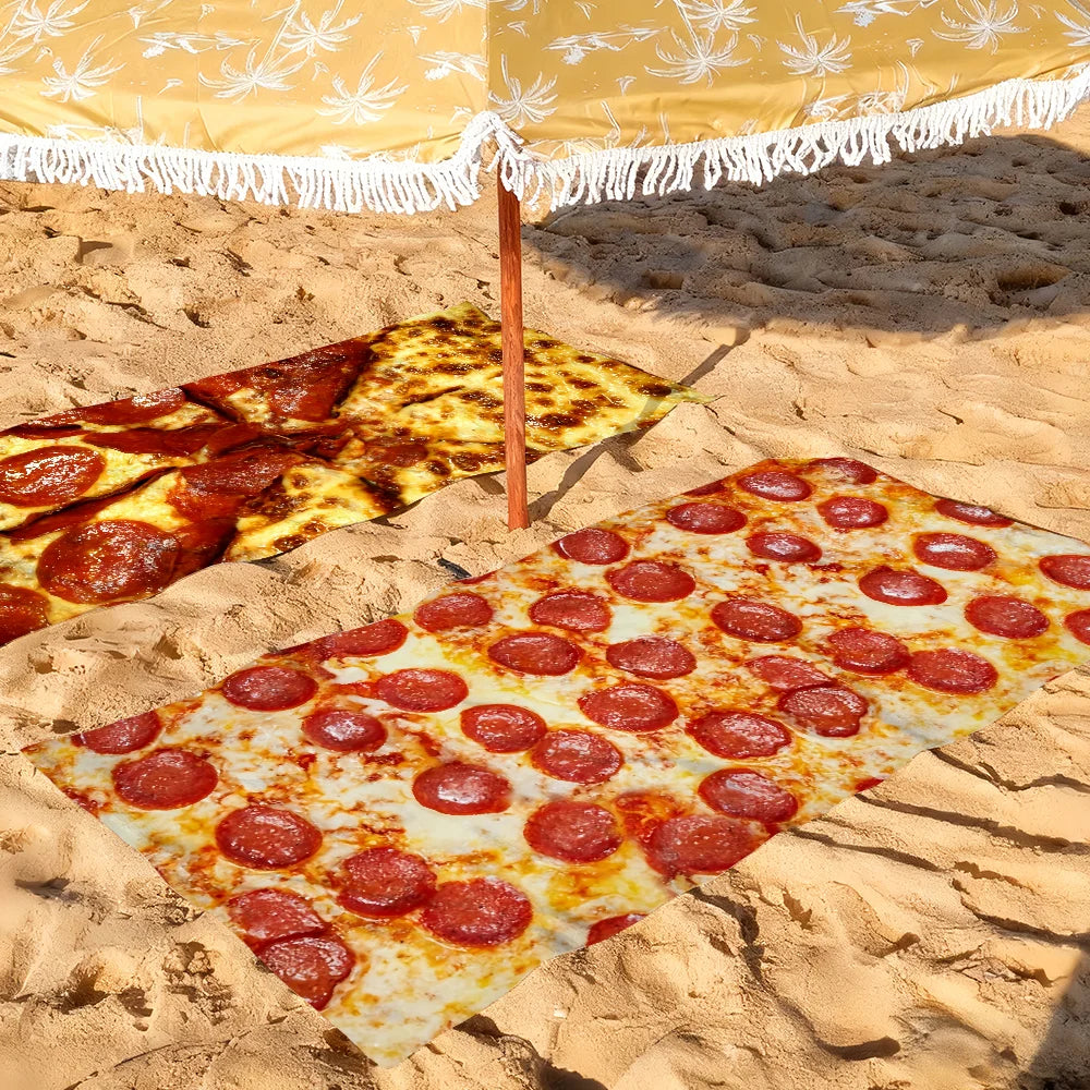 Toalla de Playa Microfibra – Diseños de Comida Divertidos y Secado Rápido