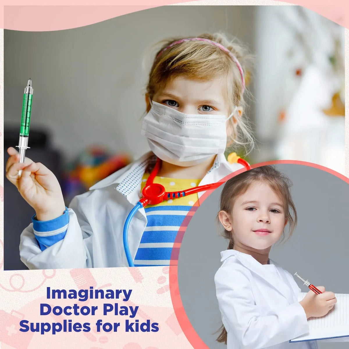 Bolígrafos con Forma de Jeringa Médica – Pack Papelería Original
