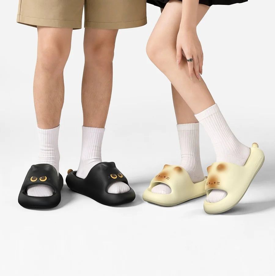 Chanclas de Gato Kawaii 3D con Orejitas | Sandalias Cómodas de Verano