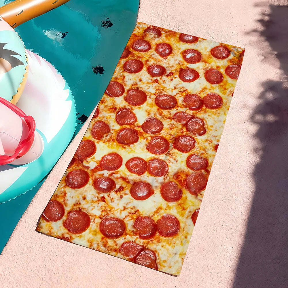 Toalla de Playa Microfibra – Diseños de Comida Divertidos y Secado Rápido