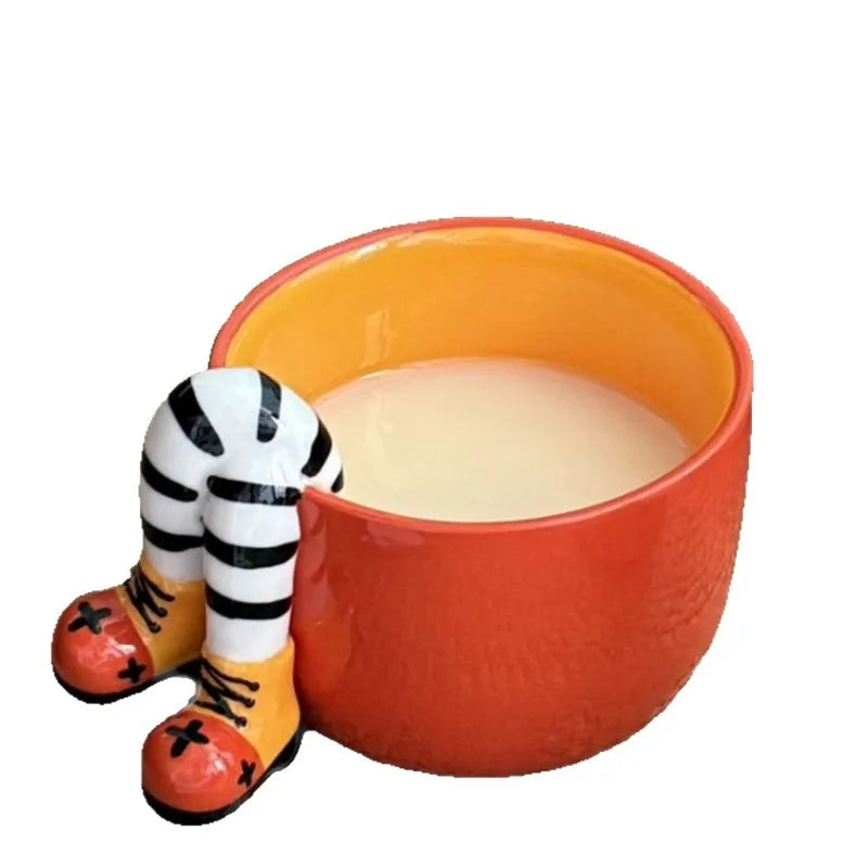 Taza de Cerámica con Asa de Patitas | Diseño Creativo y Divertido