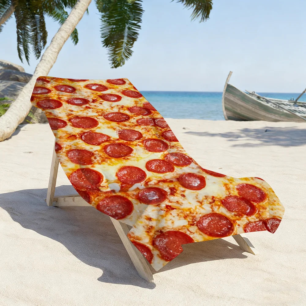 Toalla de Playa Microfibra – Diseños de Comida Divertidos y Secado Rápido