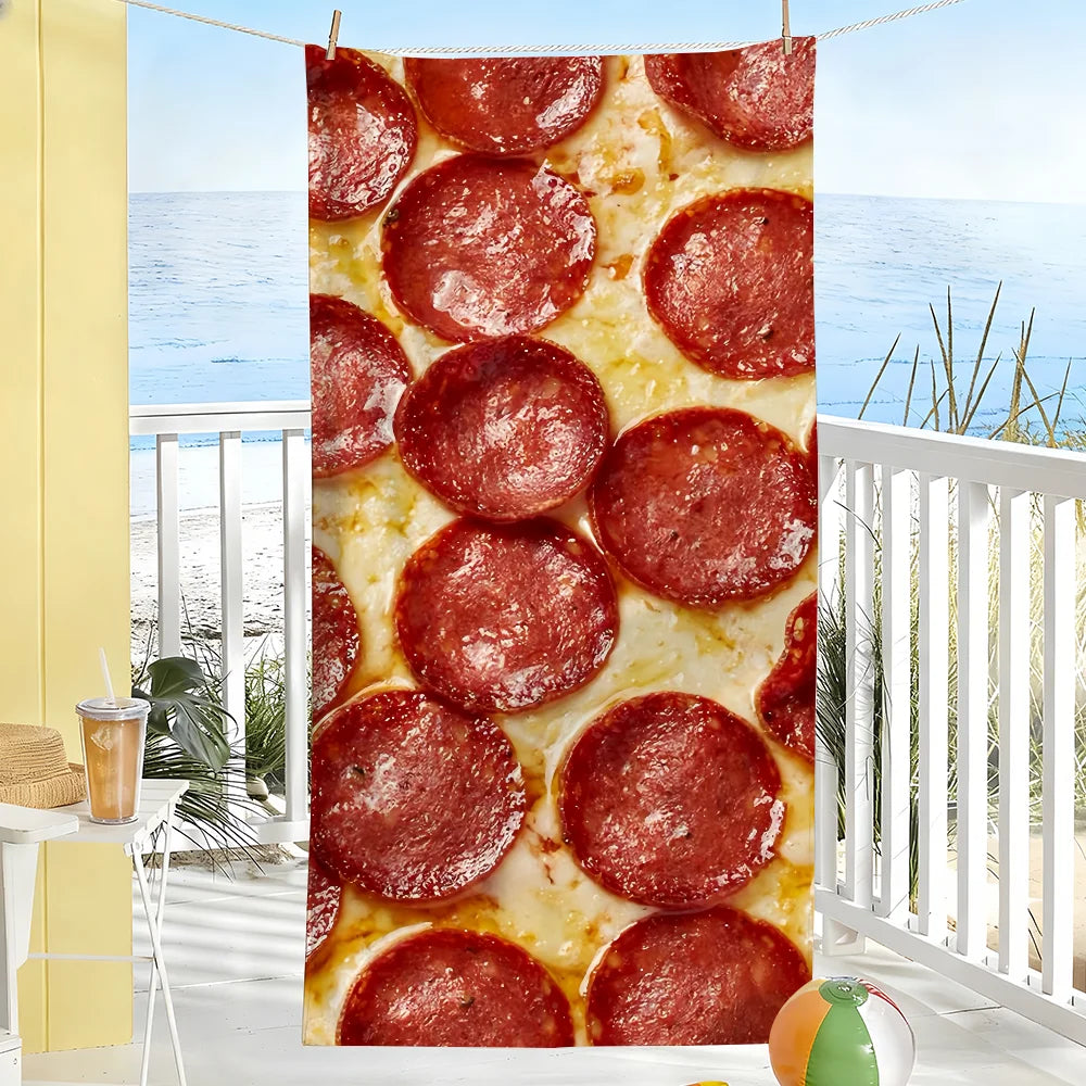 Toalla de Playa Microfibra – Diseños de Comida Divertidos y Secado Rápido