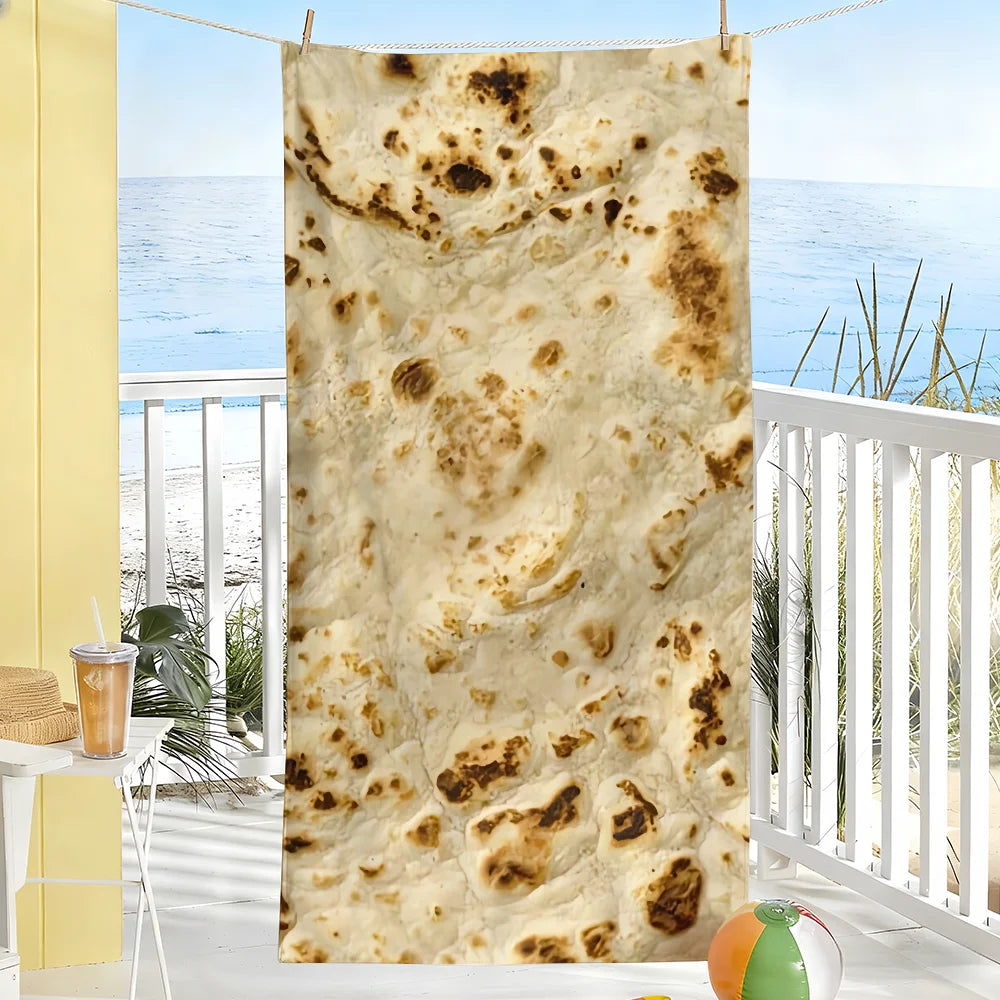 Toalla de Playa Microfibra – Diseños de Comida Divertidos y Secado Rápido