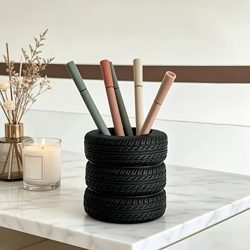 Organizador de Escritorio con Forma de Neumático – Regalo para Amantes de los Coches
