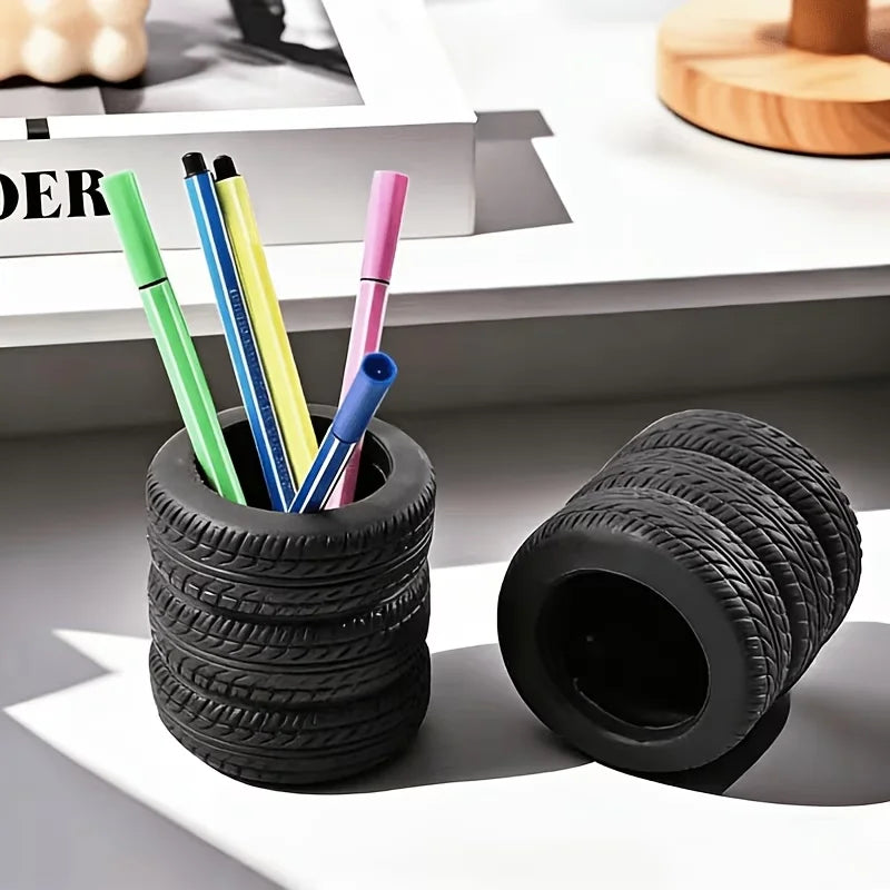 Organizador de Escritorio con Forma de Neumático – Regalo para Amantes de los Coches