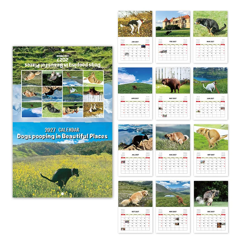 Calendario de Pared 2027 – Perros en Paisajes Épicos 🐶