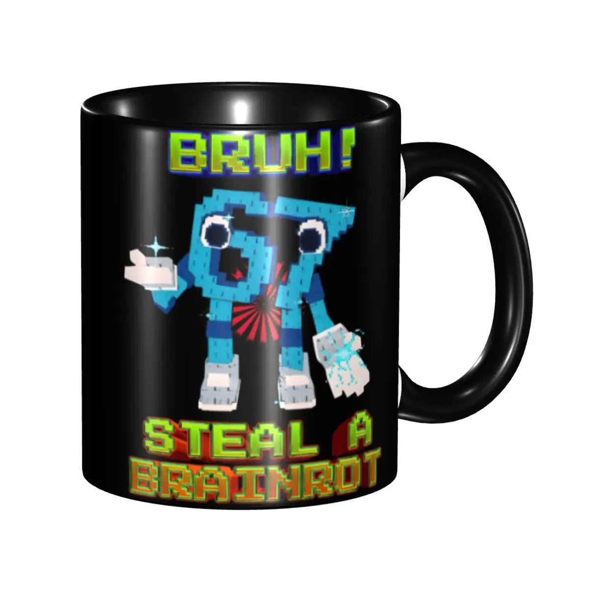 Taza Six Seven 6-7 Brainrot | Taza de Café Divertida de Cerámica Negra