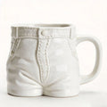 Taza de Cerámica con Diseño de Pantalón Vaquero en Relieve - Estilo Denim Retro