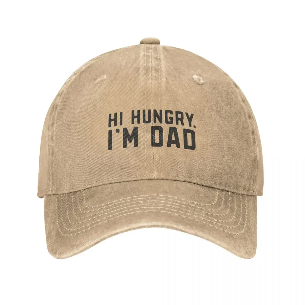 Hungry Dad Joke funny dad pun humor gift for father Baseball Cap sun caps Bobble Hat Beach Outing Mens Tennis Women's