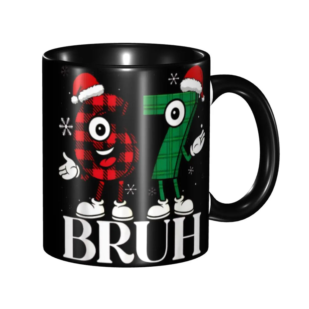 Taza Six Seven 6-7 Brainrot | Taza de Café Divertida de Cerámica Negra