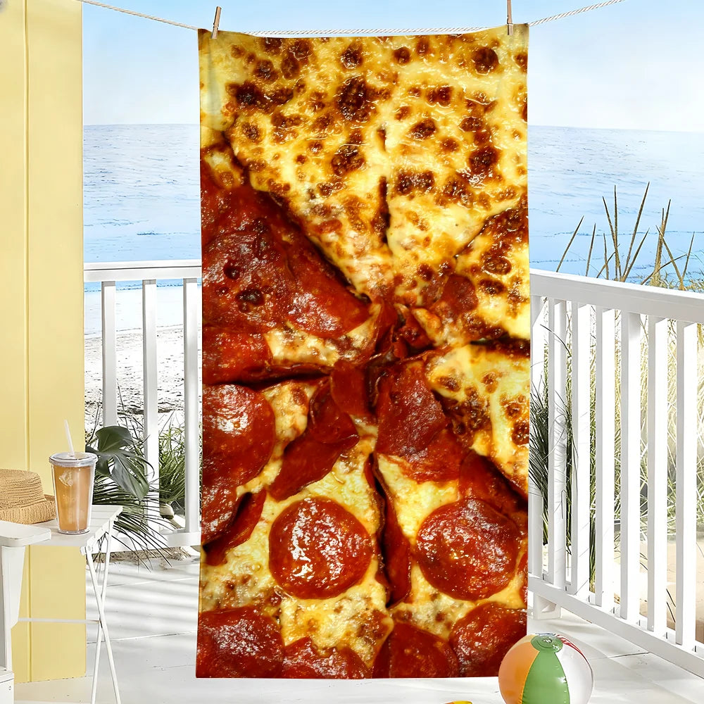 Toalla de Playa Microfibra – Diseños de Comida Divertidos y Secado Rápido