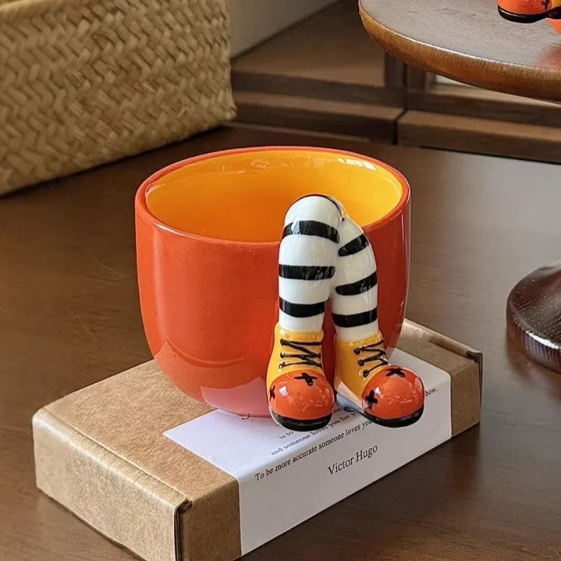 Taza de Cerámica con Asa de Patitas | Diseño Creativo y Divertido