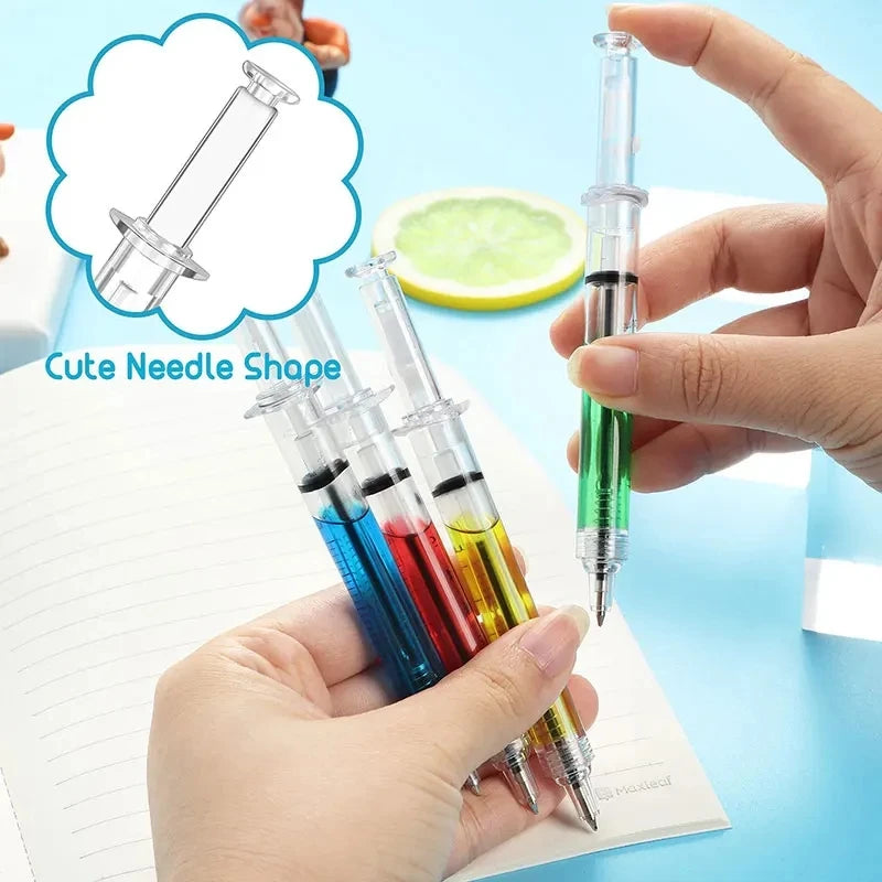 Bolígrafos con Forma de Jeringa Médica – Pack Papelería Original