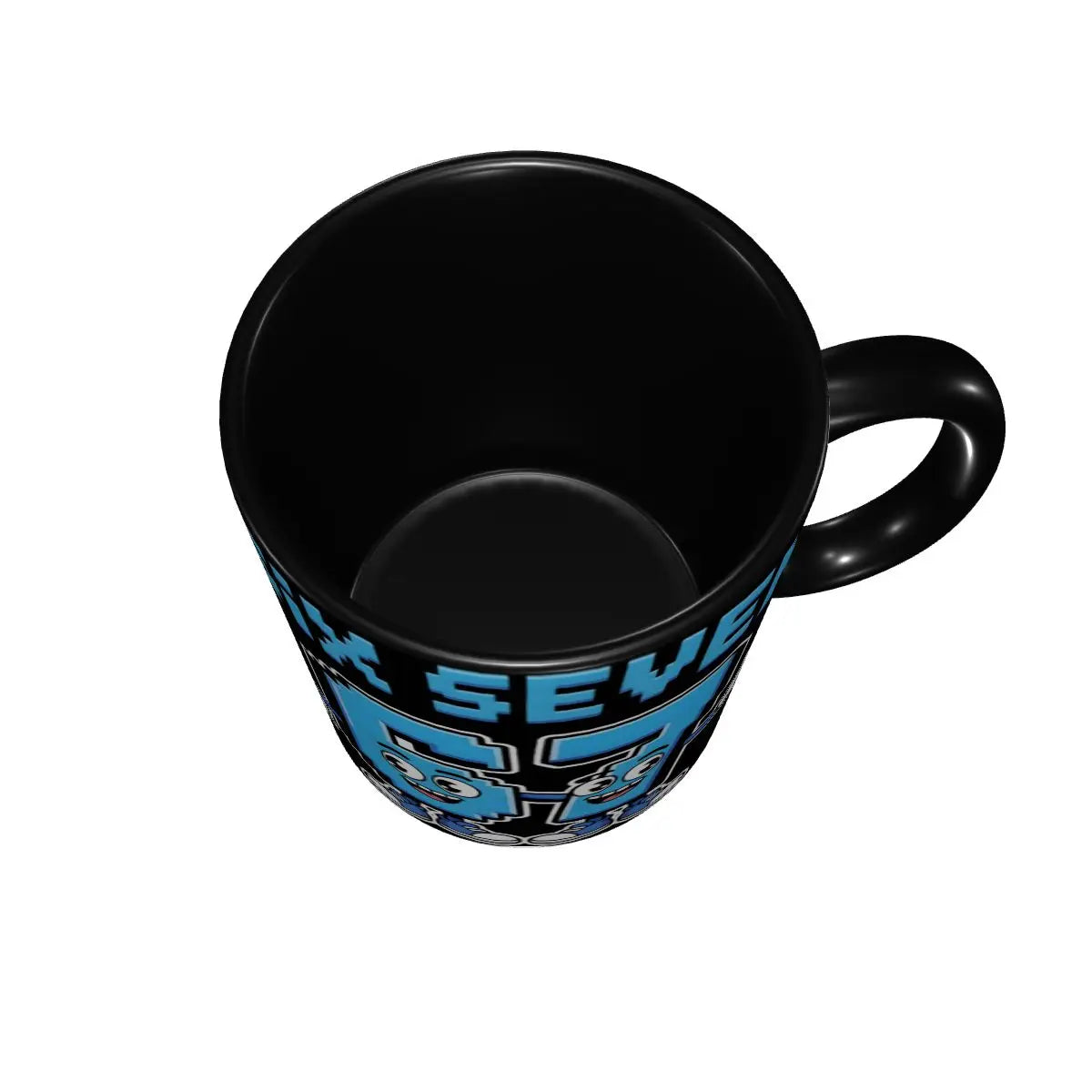 Taza Six Seven 6-7 Brainrot | Taza de Café Divertida de Cerámica Negra