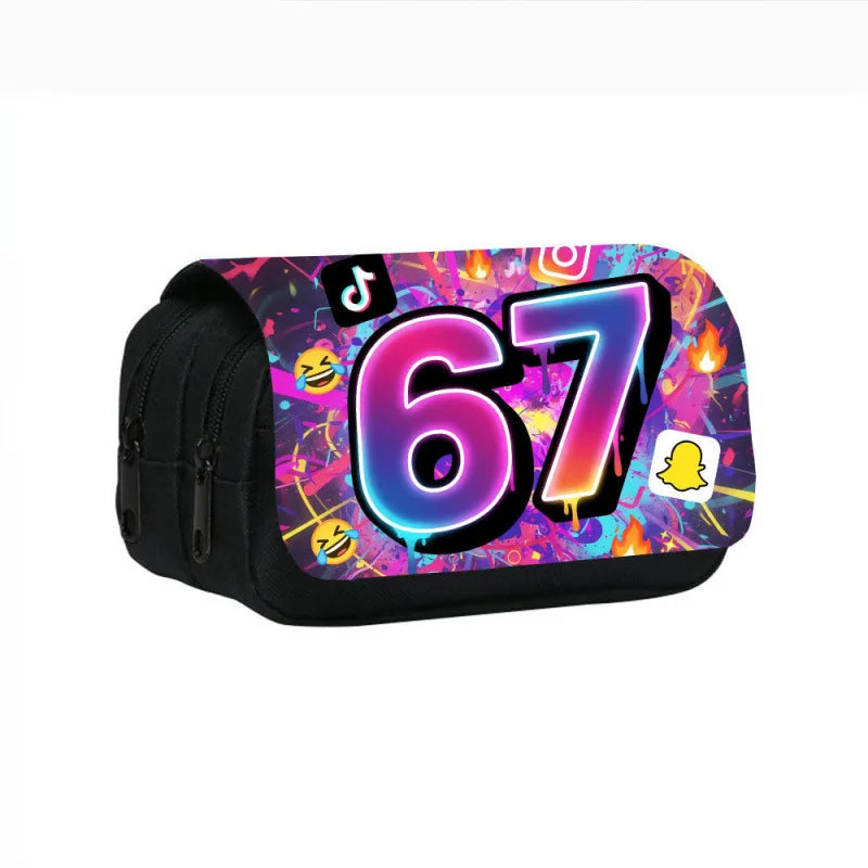 Estuche de Gran Capacidad para Lápices "Six Seven 67" – Organizador de Papelería Juvenil