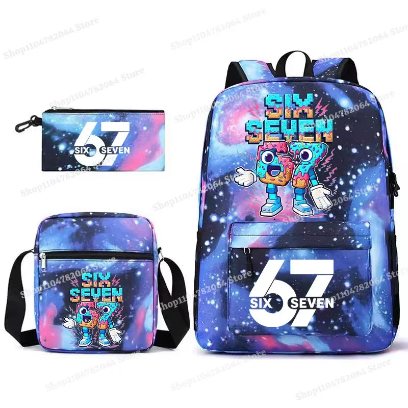 Set Escolar Six Seven – Mochila, Lonchera y Estuche para Niños