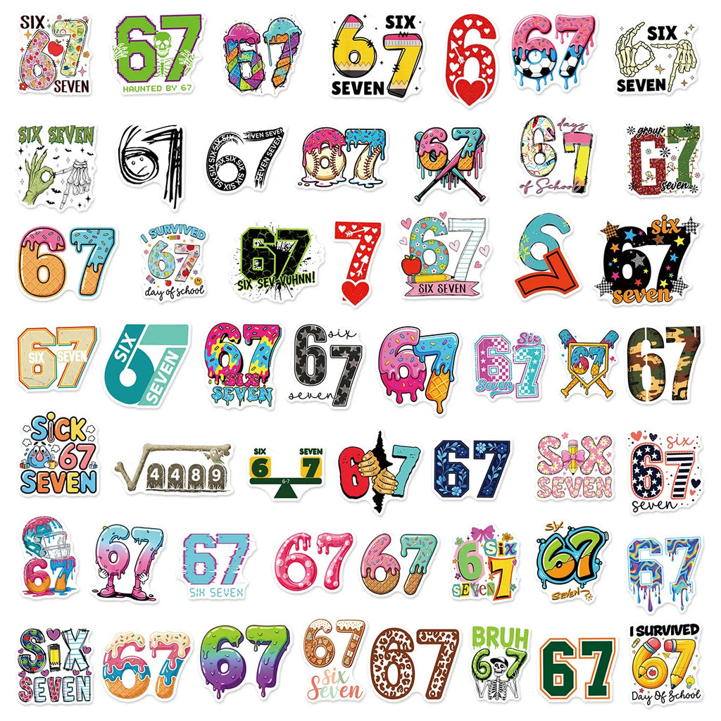 Pack 50 Pegatinas Six Seven 6-7 – El Meme del Momento