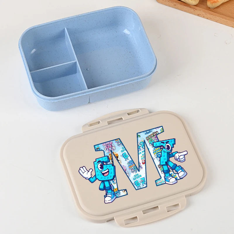 Fiambrera Infantil con Divisiones Six Seven - Variante Letra Personalizada