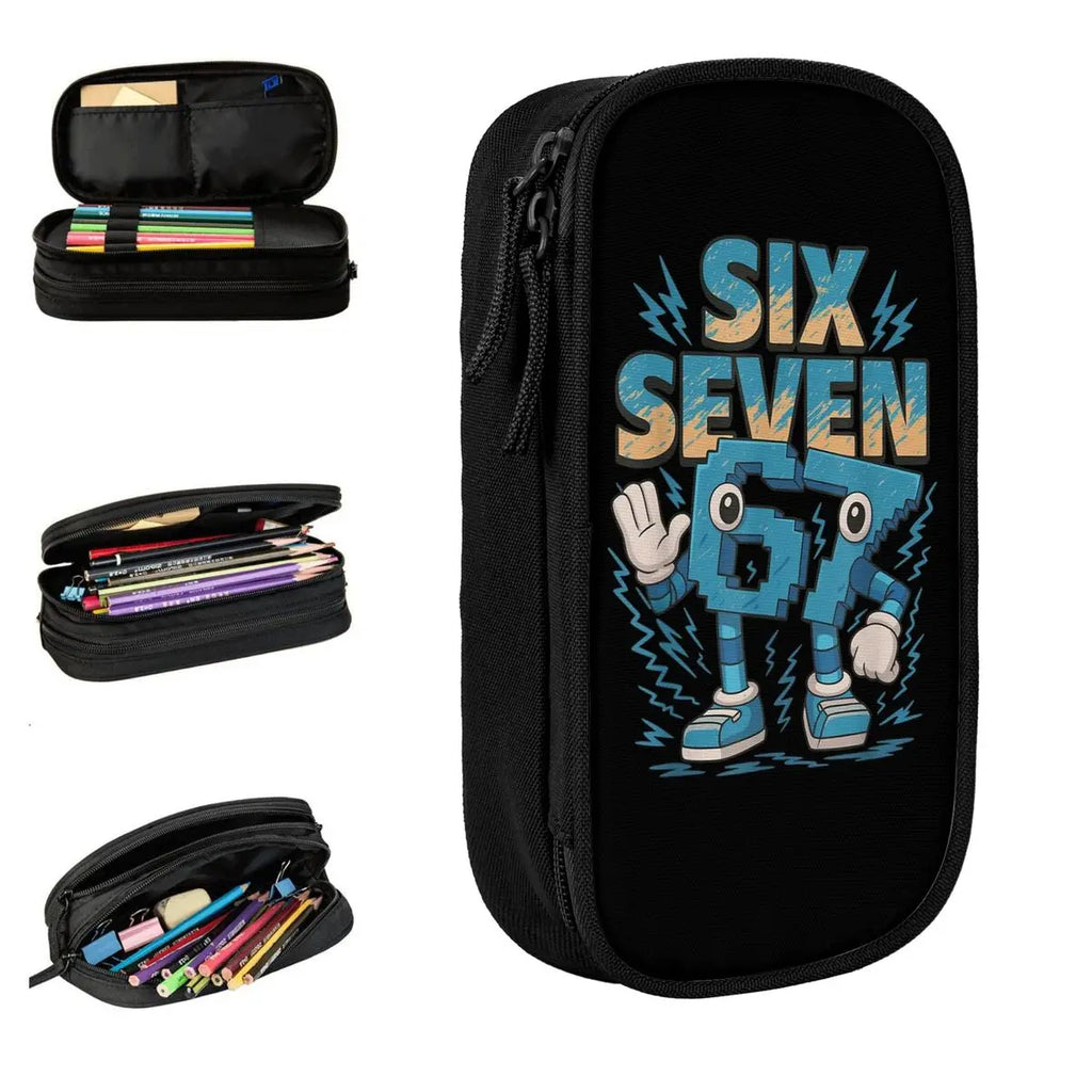 Estuche de Gran Capacidad para Lápices "Six Seven 67" – Organizador de Papelería Juvenil