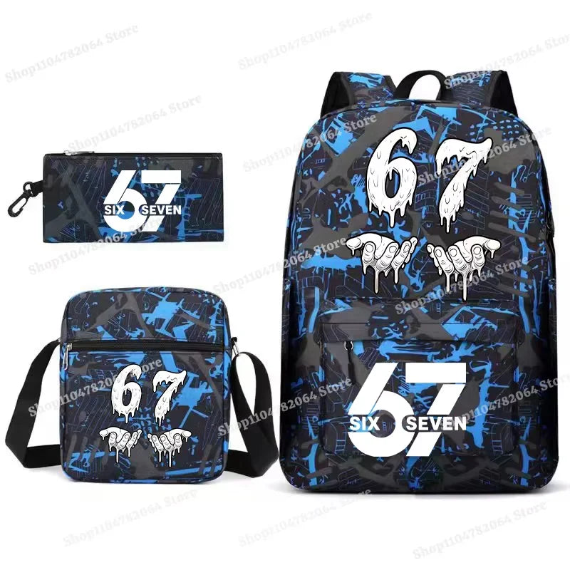 Set Escolar Six Seven – Mochila, Lonchera y Estuche para Niños