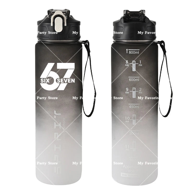 Botella de Agua Deportiva con Botón 800ml - Diseño Especial Six Seven