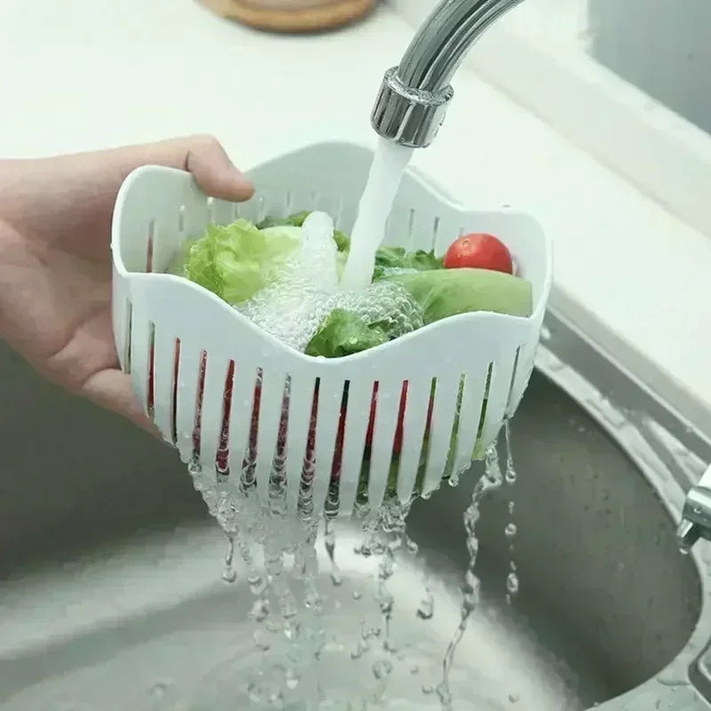 Tazón Cortador de Ensalada 3 en 1 – Picador, Colador y Bowl para Vegetales Rápido