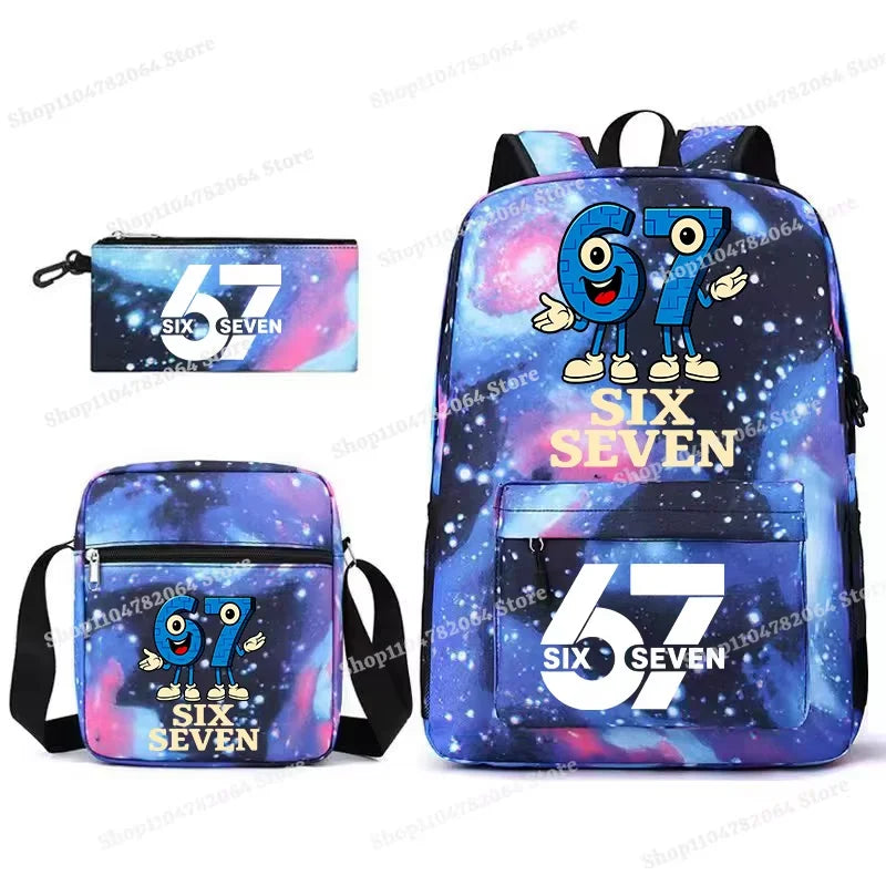 Set Escolar Six Seven – Mochila, Lonchera y Estuche para Niños