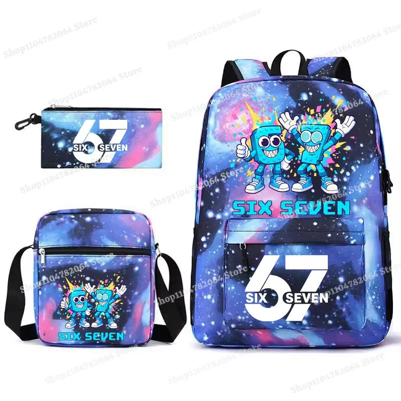 Set Escolar Six Seven – Mochila, Lonchera y Estuche para Niños