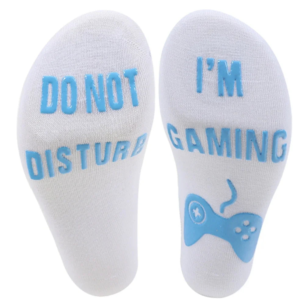 Calcetines Gamer con Mensajes Divertidos – Calcetines Antideslizantes "Do Not Disturb, I Am Gaming" Regalo Original para Jugadores