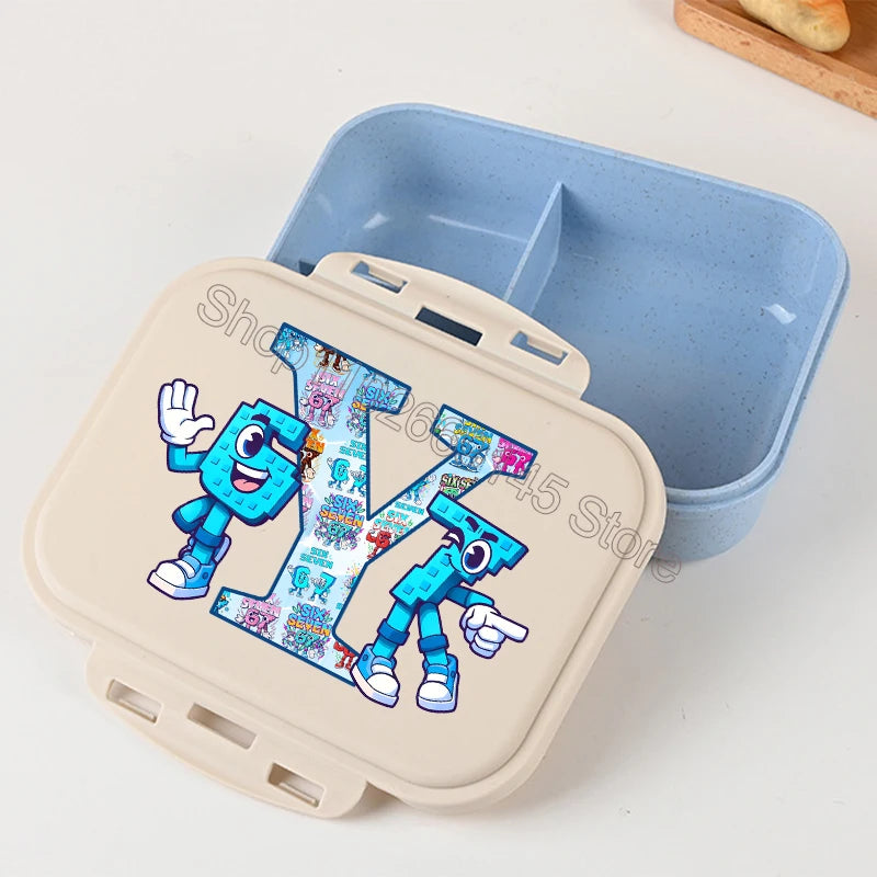 Fiambrera Infantil con Divisiones Six Seven - Variante Letra Personalizada