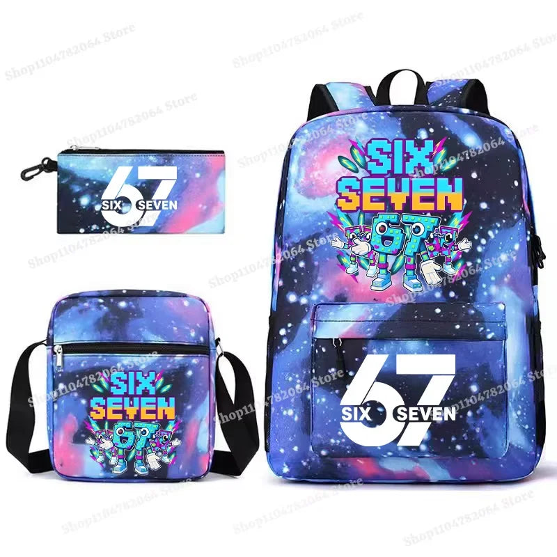 Set Escolar Six Seven – Mochila, Lonchera y Estuche para Niños