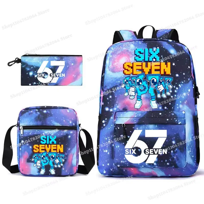 Set Escolar Six Seven – Mochila, Lonchera y Estuche para Niños