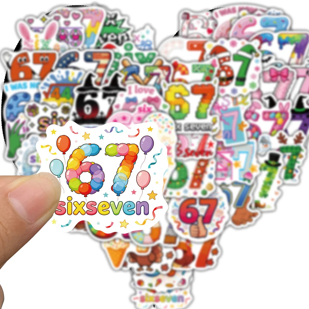 Pack 50 Pegatinas Six Seven 6-7 – Edición Especial Meme Viral