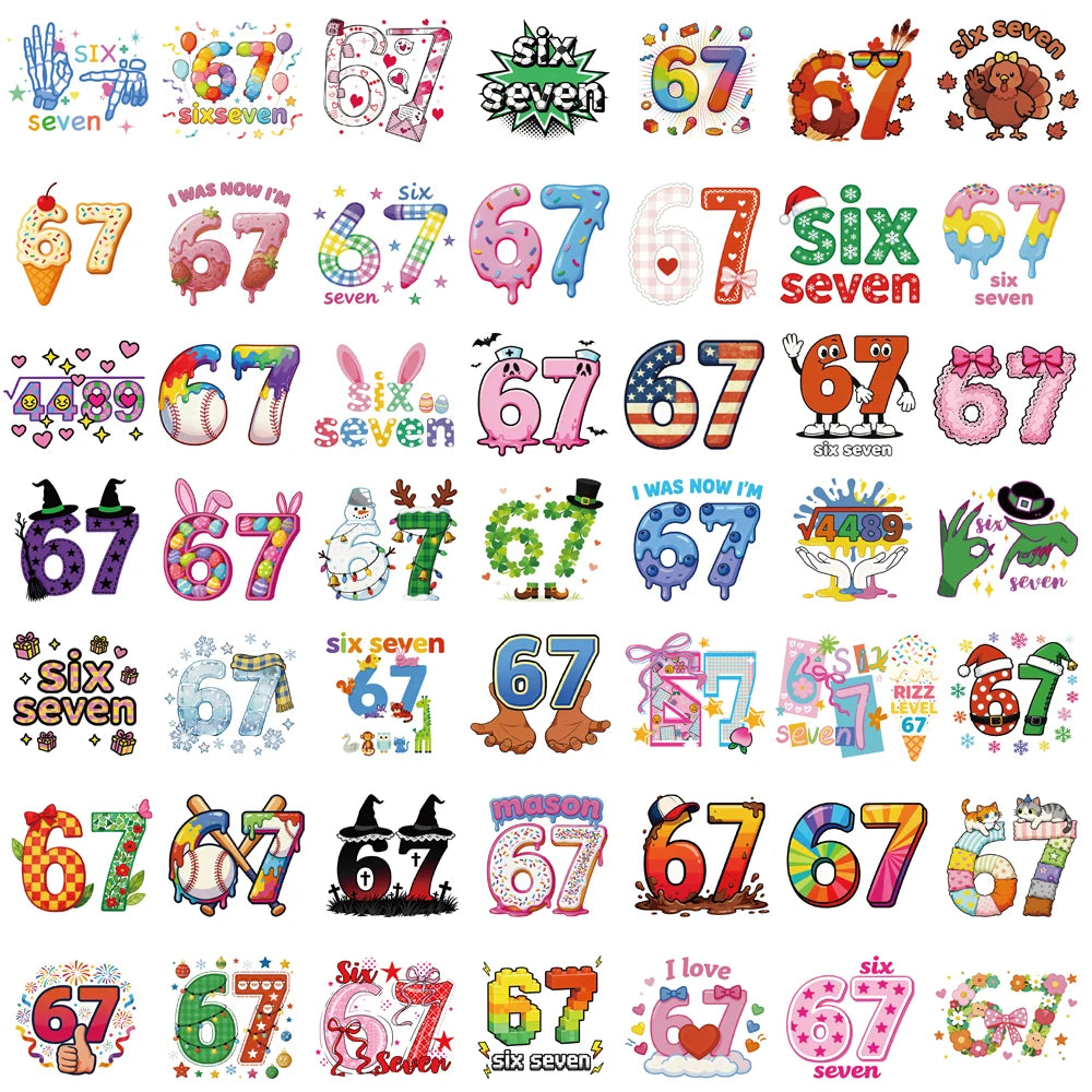 Pack 50 Pegatinas Six Seven 6-7 – Edición Especial Meme Viral