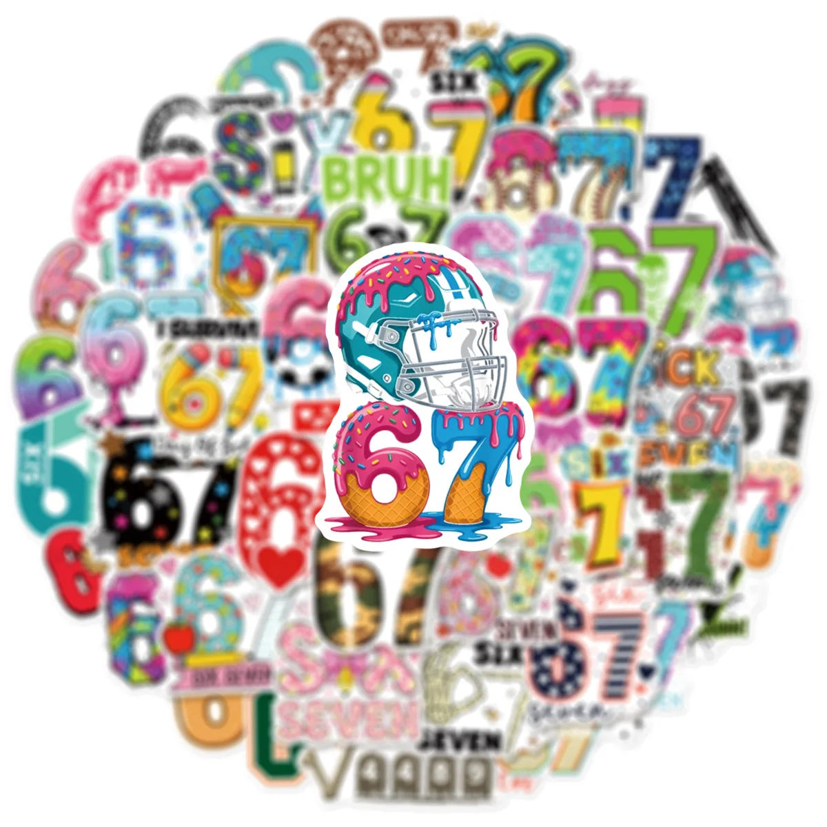 Pack 50 Pegatinas Six Seven 6-7 – El Meme del Momento