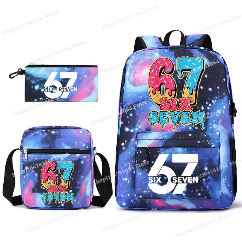 Set Escolar Six Seven – Mochila, Lonchera y Estuche para Niños