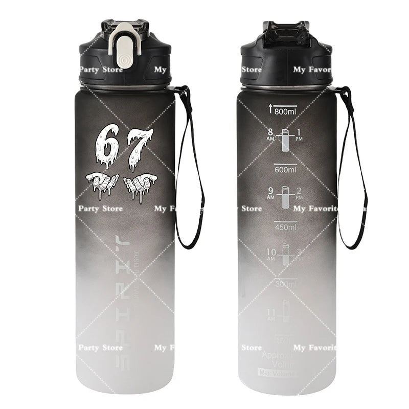 Botella de Agua Deportiva con Botón 800ml - Diseño Especial Six Seven