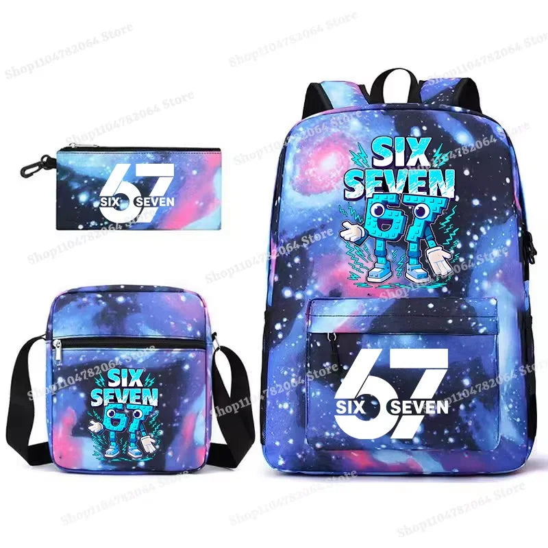 Set Escolar Six Seven – Mochila, Lonchera y Estuche para Niños