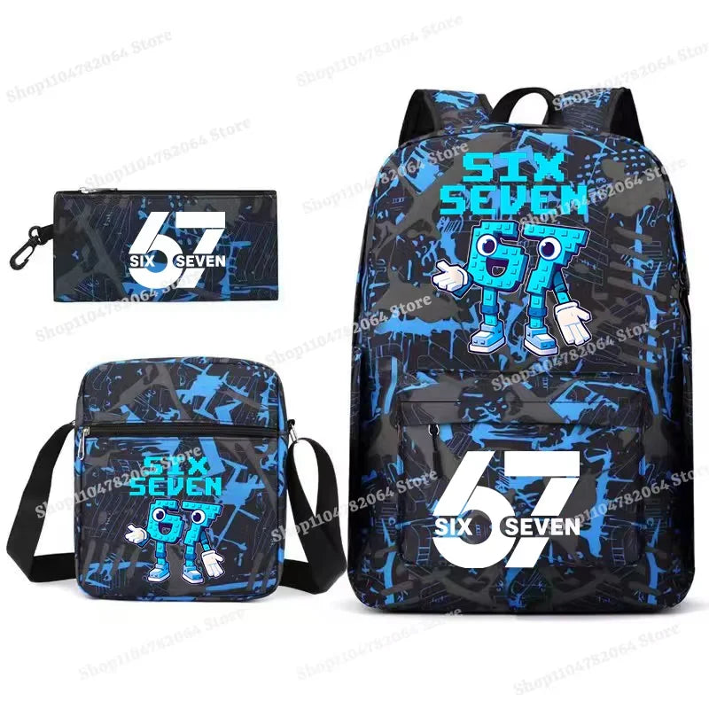 Set Escolar Six Seven – Mochila, Lonchera y Estuche para Niños