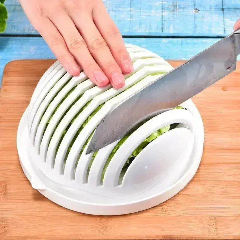 Tazón Cortador de Ensalada 3 en 1 – Picador, Colador y Bowl para Vegetales Rápido