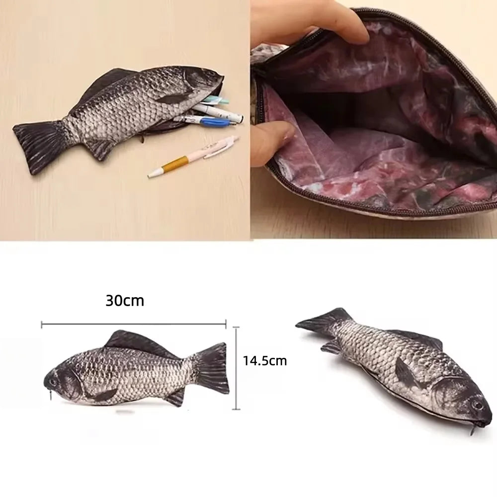 Estuche con Forma de Pescado Realista – Cartuchera Creativa y Divertida para Lápices