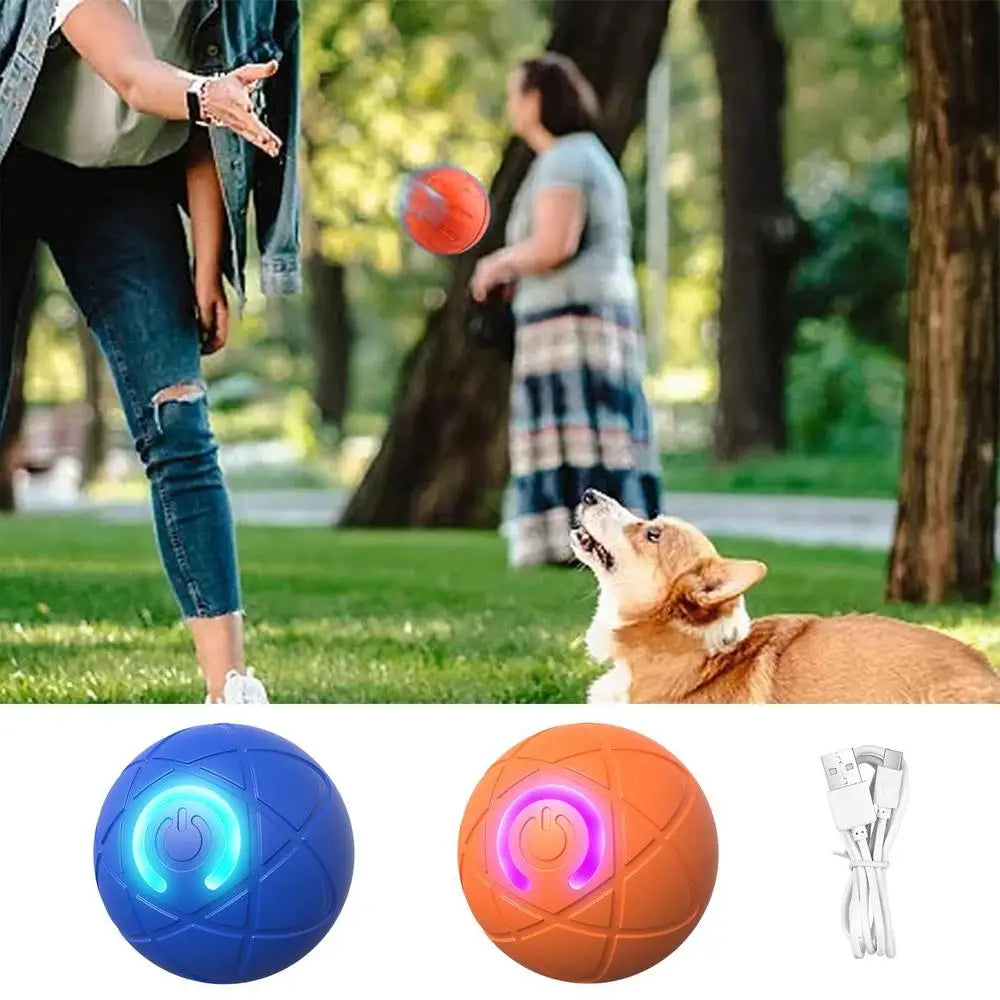 Pelota Interactiva Inteligente para Mascotas – Juguete Eléctrico con Movimiento Automático y Luces LED para Perros y Gatos Recargables por USB