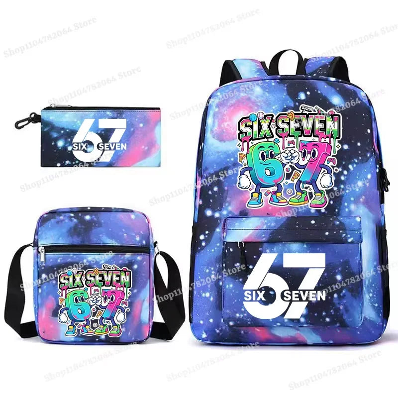 Set Escolar Six Seven – Mochila, Lonchera y Estuche para Niños