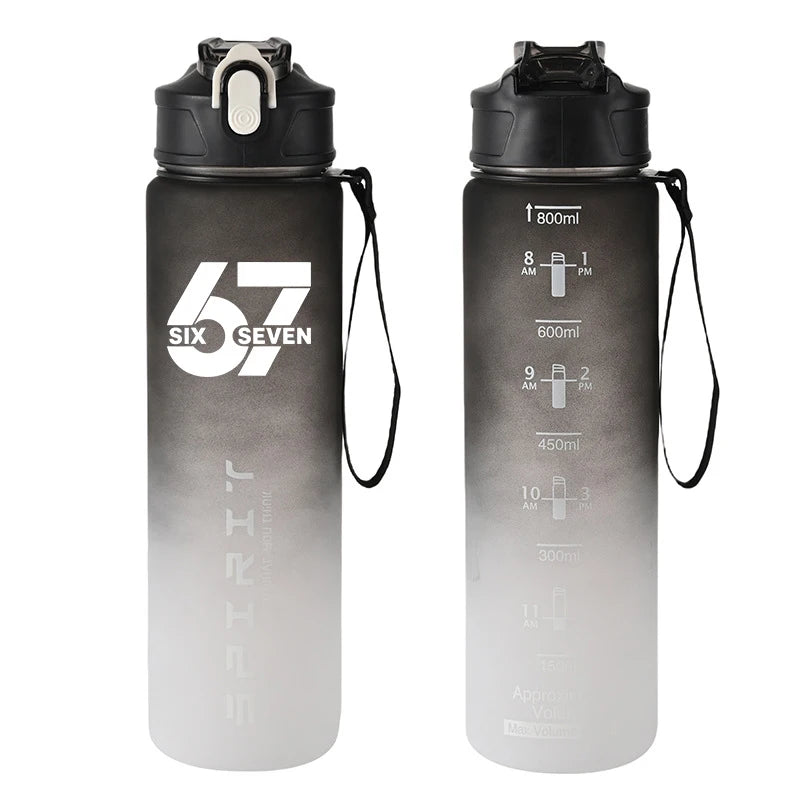 Botella de Agua Deportiva con Botón 800ml - Diseño Especial Six Seven