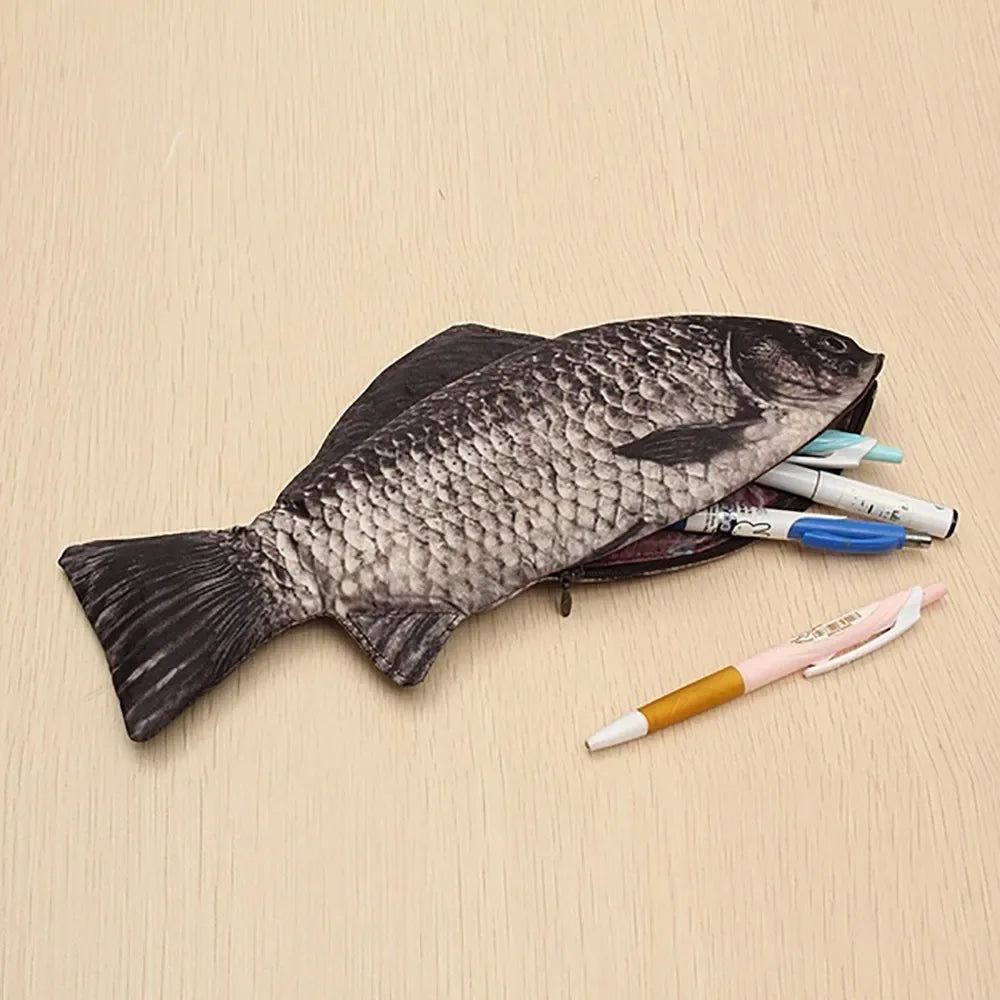 Estuche con Forma de Pescado Realista – Cartuchera Creativa y Divertida para Lápices