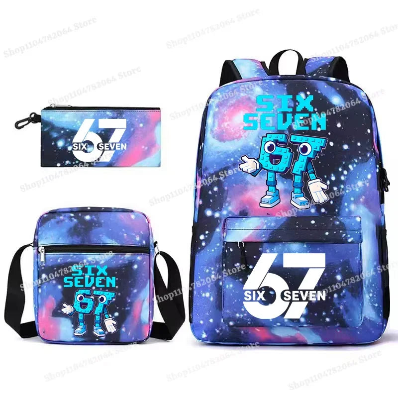 Set Escolar Six Seven – Mochila, Lonchera y Estuche para Niños