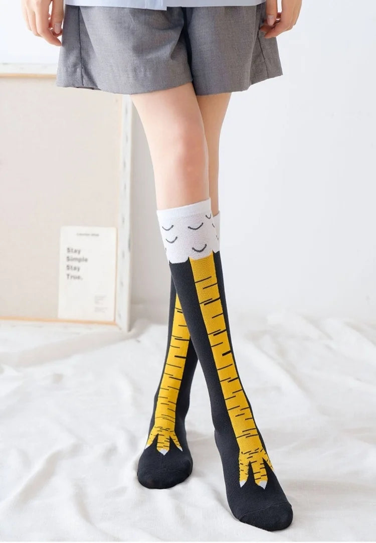Calcetines de Pata de Pollo Divertidos – Calcetines Altos de Gallina Originales y Graciosos para Disfraz, Regalo y Uso Diario