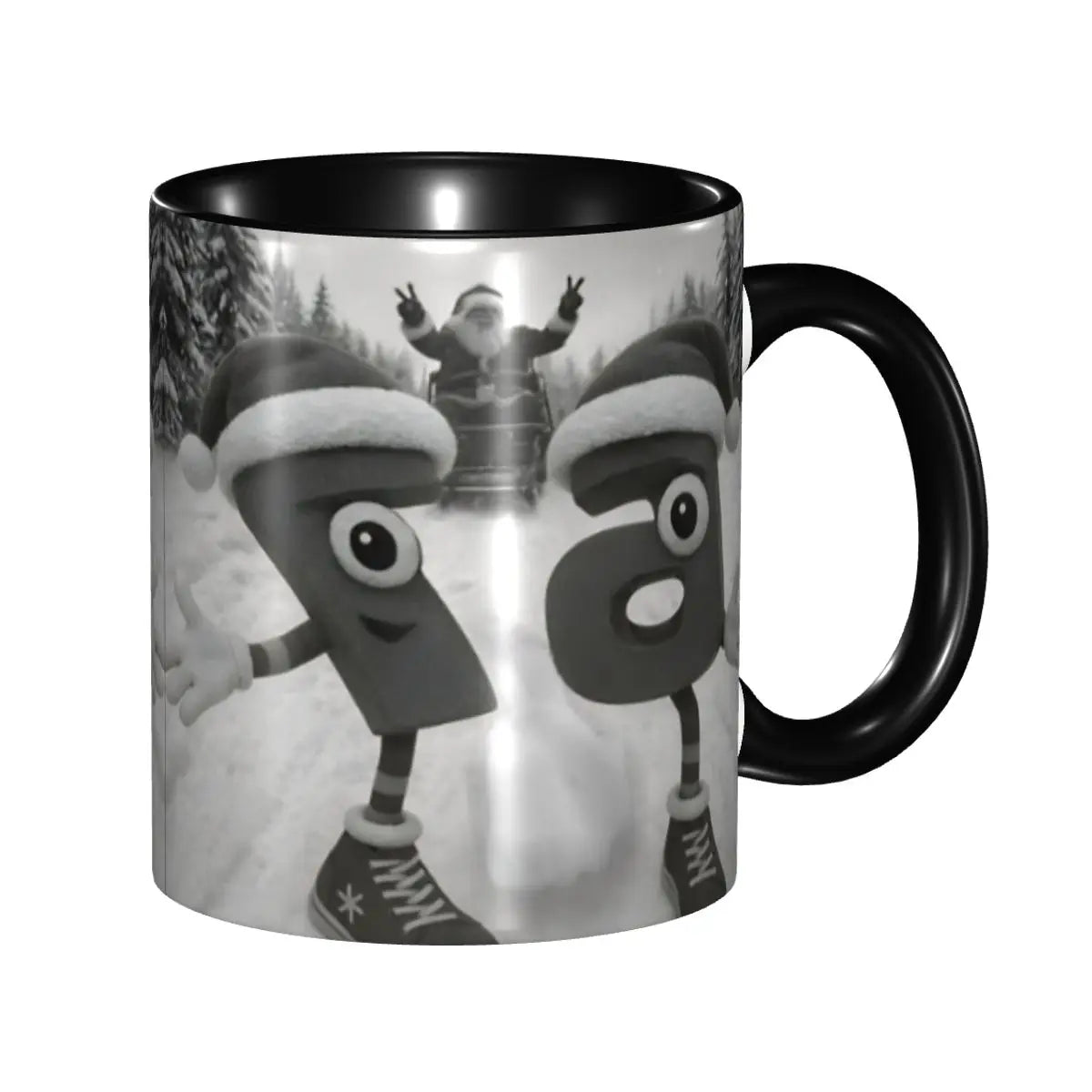 Taza Six Seven 6-7 Brainrot | Taza de Café Divertida de Cerámica Negra
