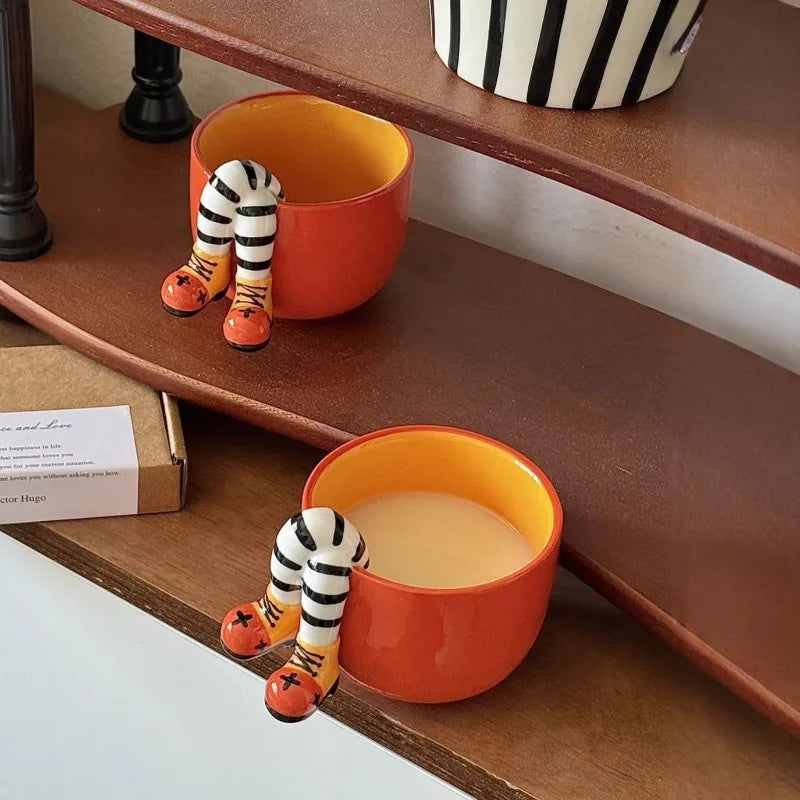Taza de Cerámica con Asa de Patitas | Diseño Creativo y Divertido